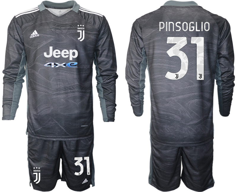 Men 2021-2022 Club Juventus black Goalkeeper Long Sleeve #31 Adidas Soccer Jersey->juventus jersey->Soccer Club Jersey